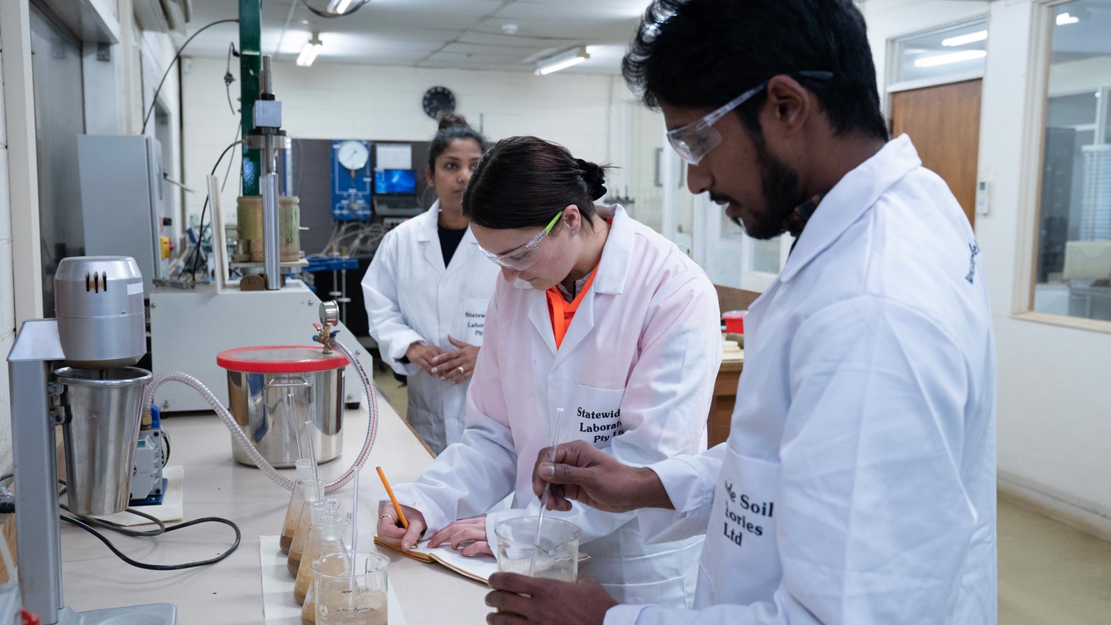 Technician conducting laboratory testing